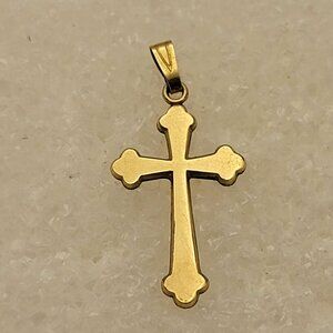 Vintage Cross Pendant 1" Signed THEDA 12K Gold Filled